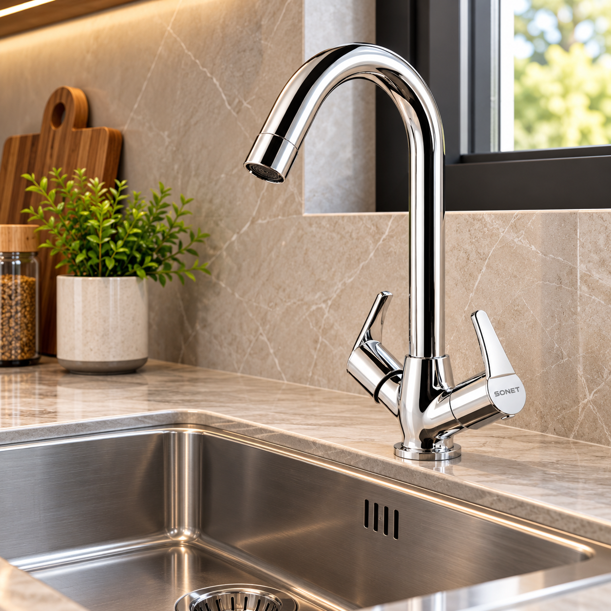 Sonet TESLA-330430, center hole basin mixer